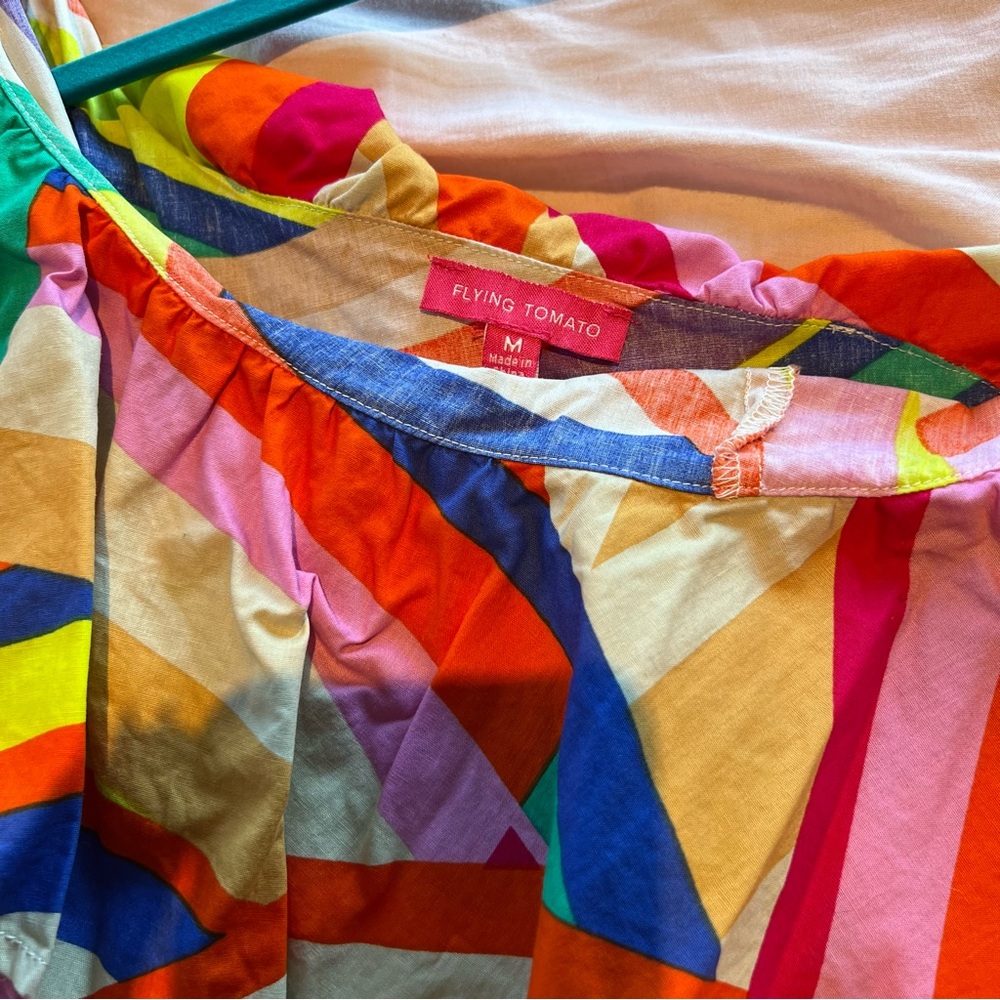 NWOT Flying Tomato Maxi Dress Multicolor Swirl Rainbow - Picture 4 of 11